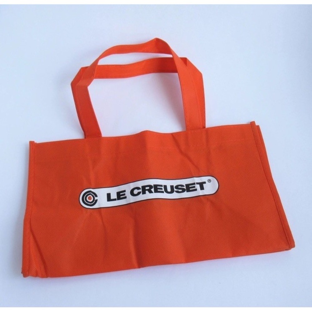 Le Creuset Medium 16x12x5.5 Orange Reusable Shopping Gift Bag Tote